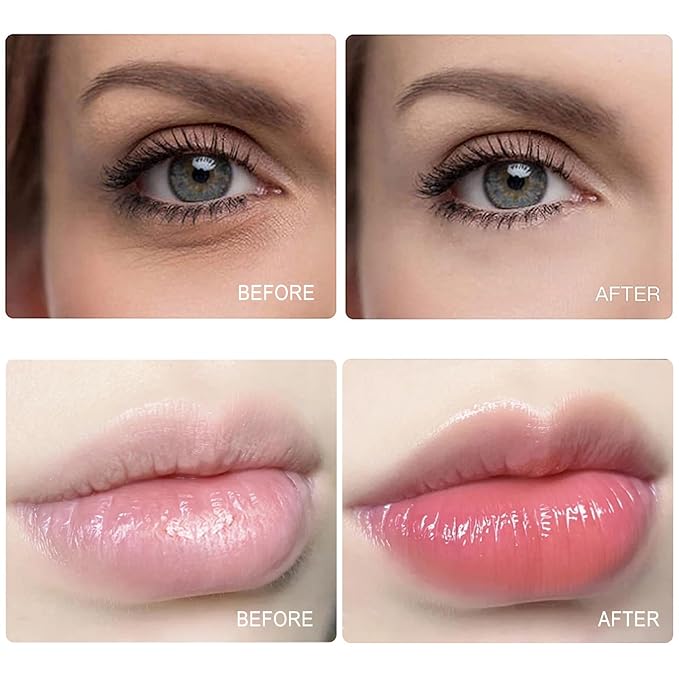 30 Pairs Cherry Lip Masks & 24K Gold Under Eye Patches, Gel Crystal Collagen Lip & Eye Patches for Puffy Eyes, Effectively Moisturizing Nourishes Lip & Eye Skin for Reducing Fine Lines & Dark Circle