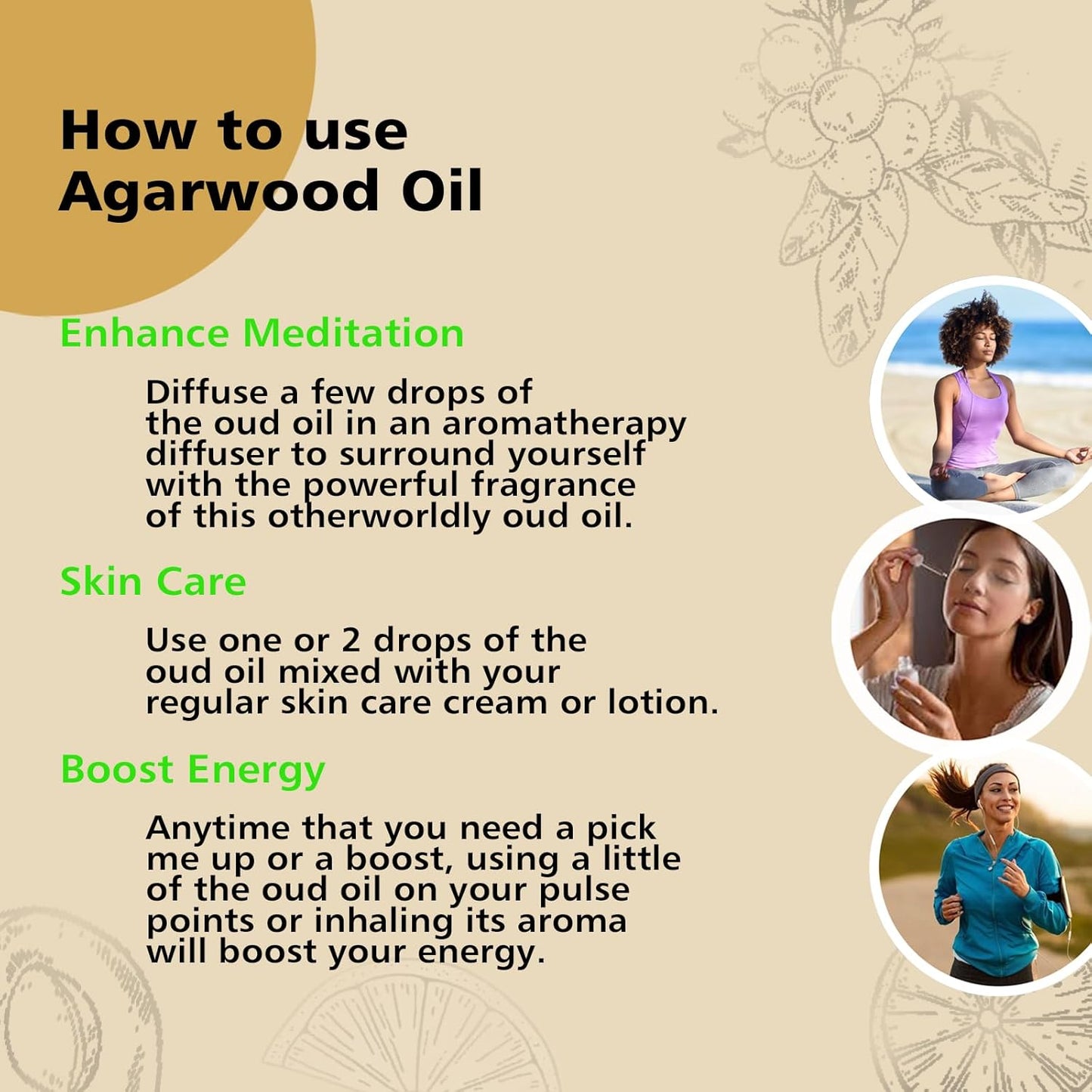 Agarwood Essential Oil 3.38oz/100ml, Pure Qud Oil for Relaxation, Meditation, SPA, Aromatherapy Diffuser