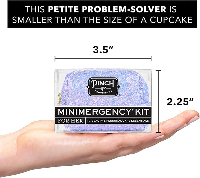 Pinch Provisions Purple Periwinkle Minimergency Kit, includes 17 Travel-Sized Cosmetic Essentials, Convenient for Purses, Emergency Beauty Accessories, Gifts for Holiday’s & Birthday’s