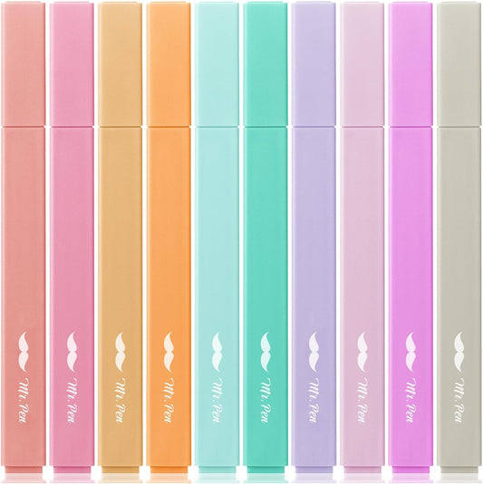 Mr. Pen- Aesthetic Highlighters, 10 Pack, Chisel Tip, Candy Colors, Cute Highlighters Assorted Colors, Cute Highlighters for School Highlighters, Highlighter Set, Pastel Highlighters