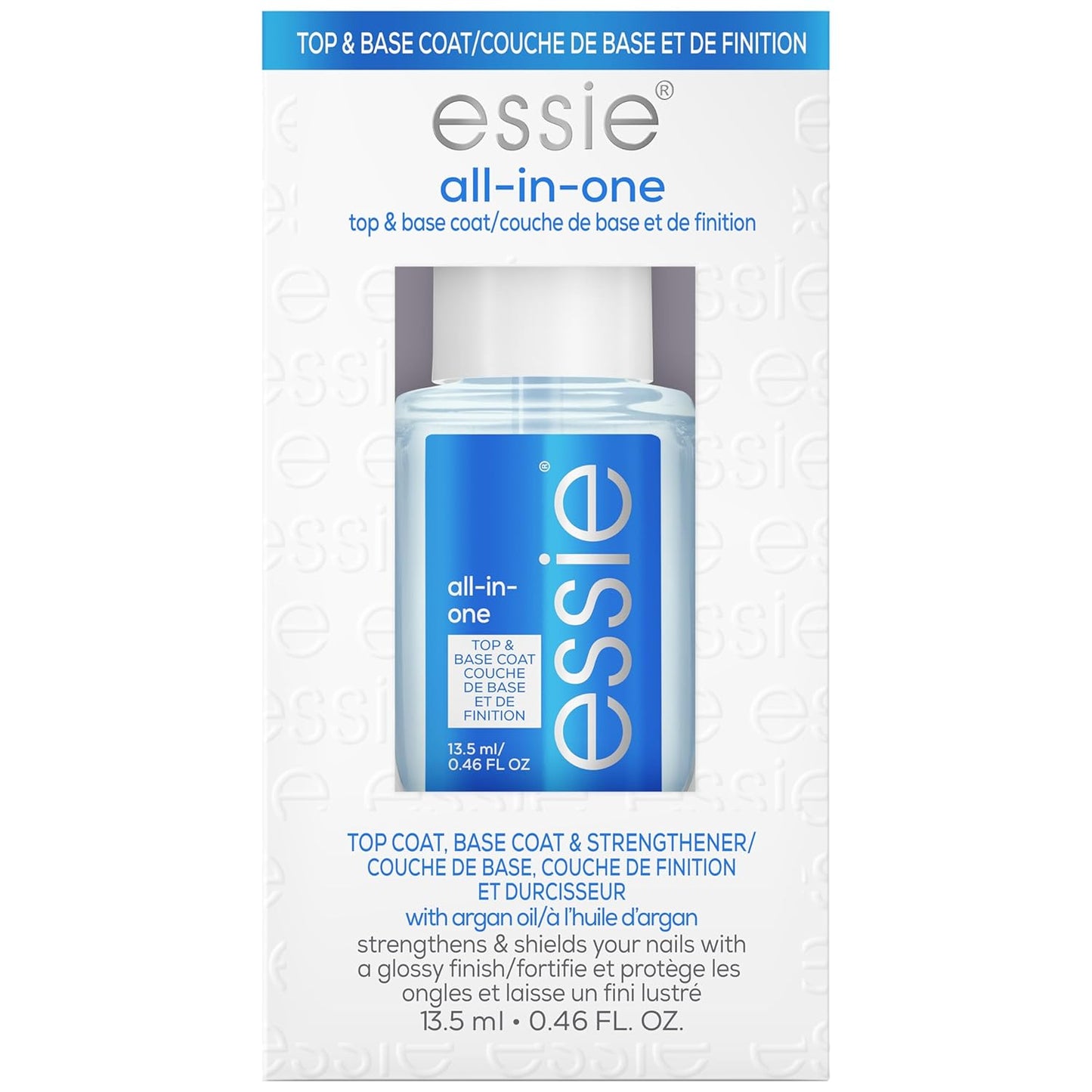 essie All-In-One Base Coat + Top Coat + Strengthener Nail Polish, 0.46 Ounces (Packaging May Vary)