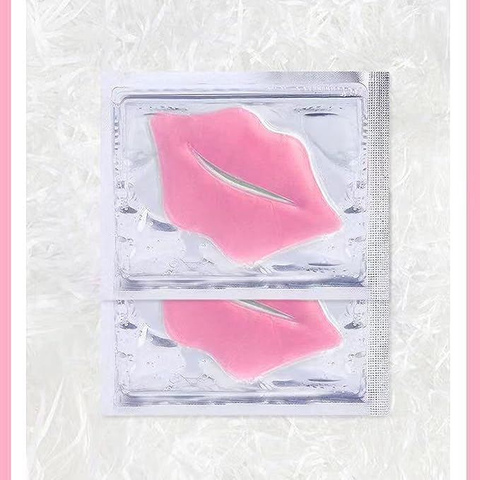 30 pieces of Moisturizing Collagen Crystal Lip Mask - Anti-Ageing & Anti Chapped, Reduce lip Wrinkles, Fade Lip Color, Make Skin Smooth And Firm Collagen Lip Pieces (Pink)