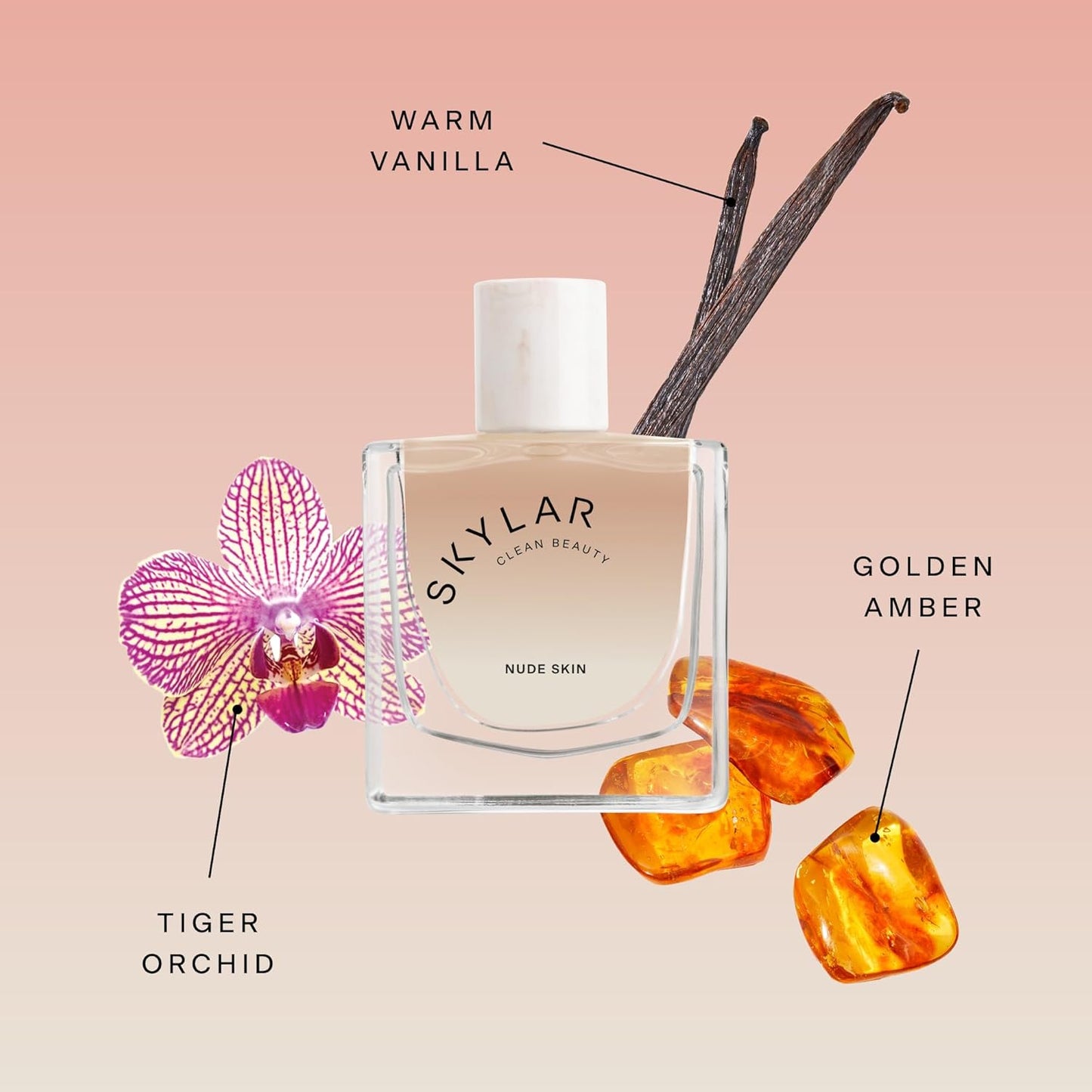 Skylar Nude Skin Eau de Parfum - Hypoallergenic & Clean Perfume for Women & Men, Vegan & Safe for Sensitive Skin, Notes of Pineapple, Vanilla, Coconut- 50mL /1.7 Fl oz