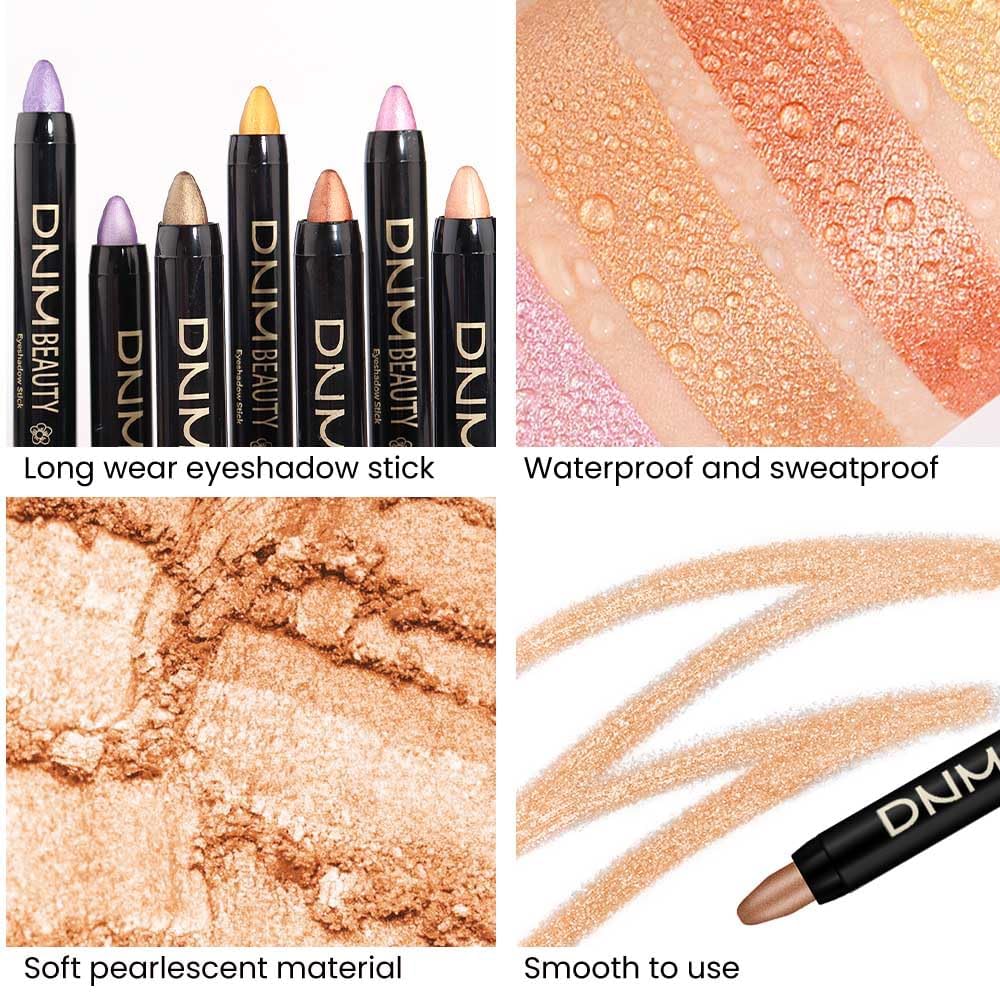 evpct 2Pcs Cream Eyeshadow Sticks Set for Eyes Beige Gold & Bronze Gold Shimmer Eye Crayon Shadow Brightener Stick Pencil Pen Bulk sombras en crema para ojos 05+15