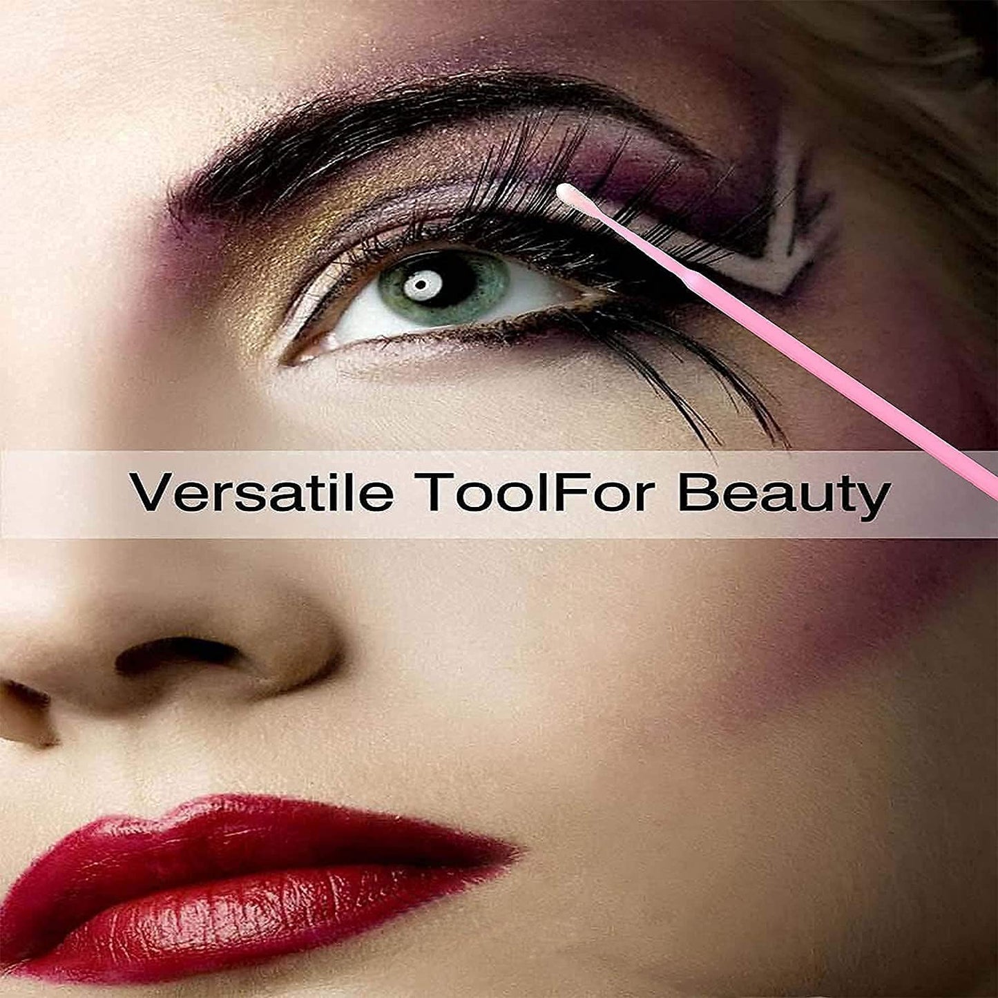 2100PCS Microswabs for Eyelash Extensions，Micro Applicators Brush for Cleaning and Applying Make-up Pink (Head Diameter: 2.0mm)