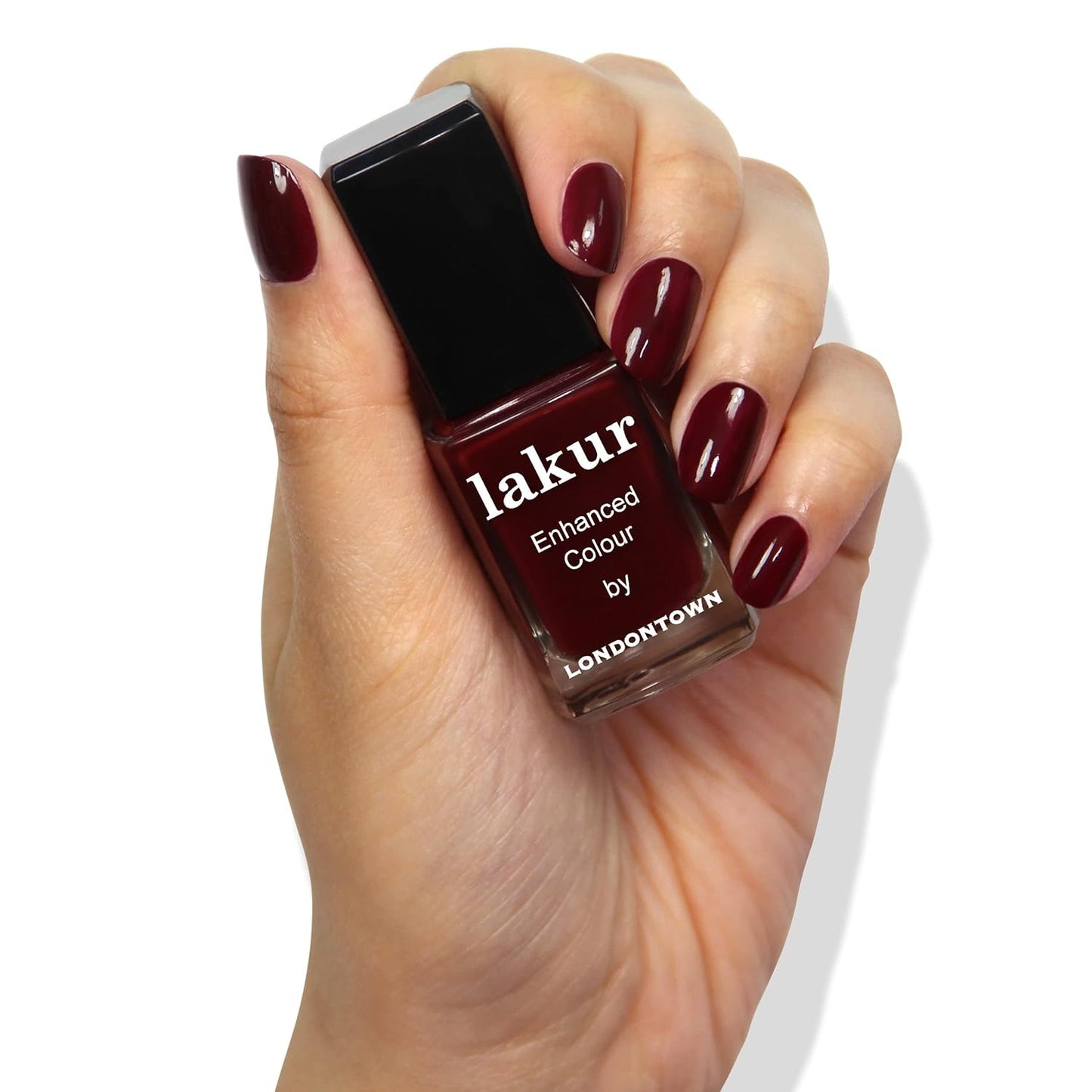 LONDONTOWN lakur Nail Polish - Chip-Resistant, Non-Toxic, Conditions & Hydrates Nails | Glossy Blackened Purple, Elderberry, .40 fl oz