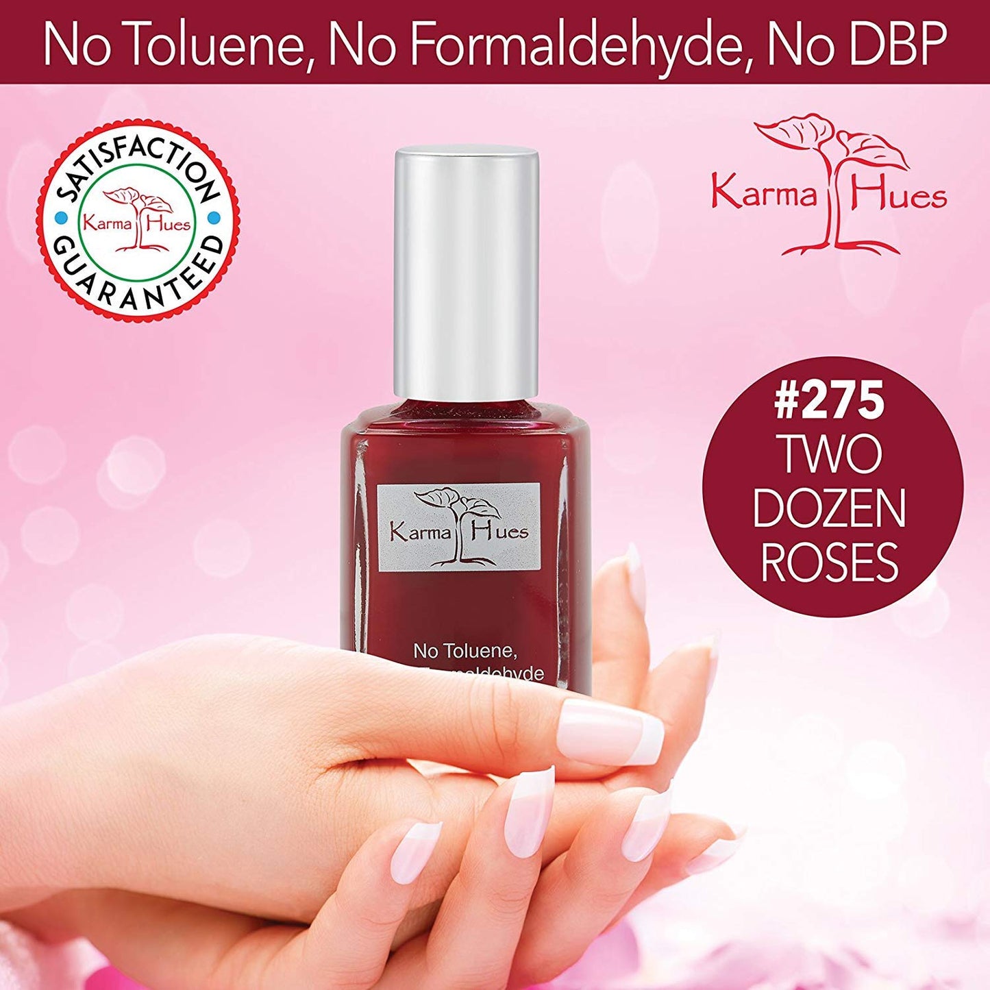 Karma Organic Natural Nail Polish-Non-Toxic Nail Art, Vegan and Cruelty-Free Nail Paint (Two Dozen Roses)