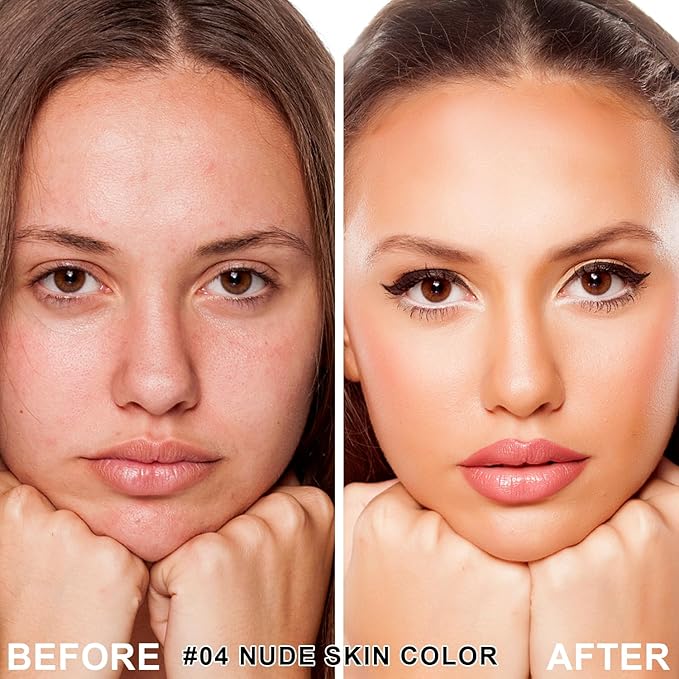 Mushroom Head Air Cushion CC Cream Foundation BB Cream Foundation Makeup Moisturizing CC Cream Liquid Foundation,Concealer Lasting Makeup Foundation Even Skin Tone Makeup Base Primer (#04 Nude)