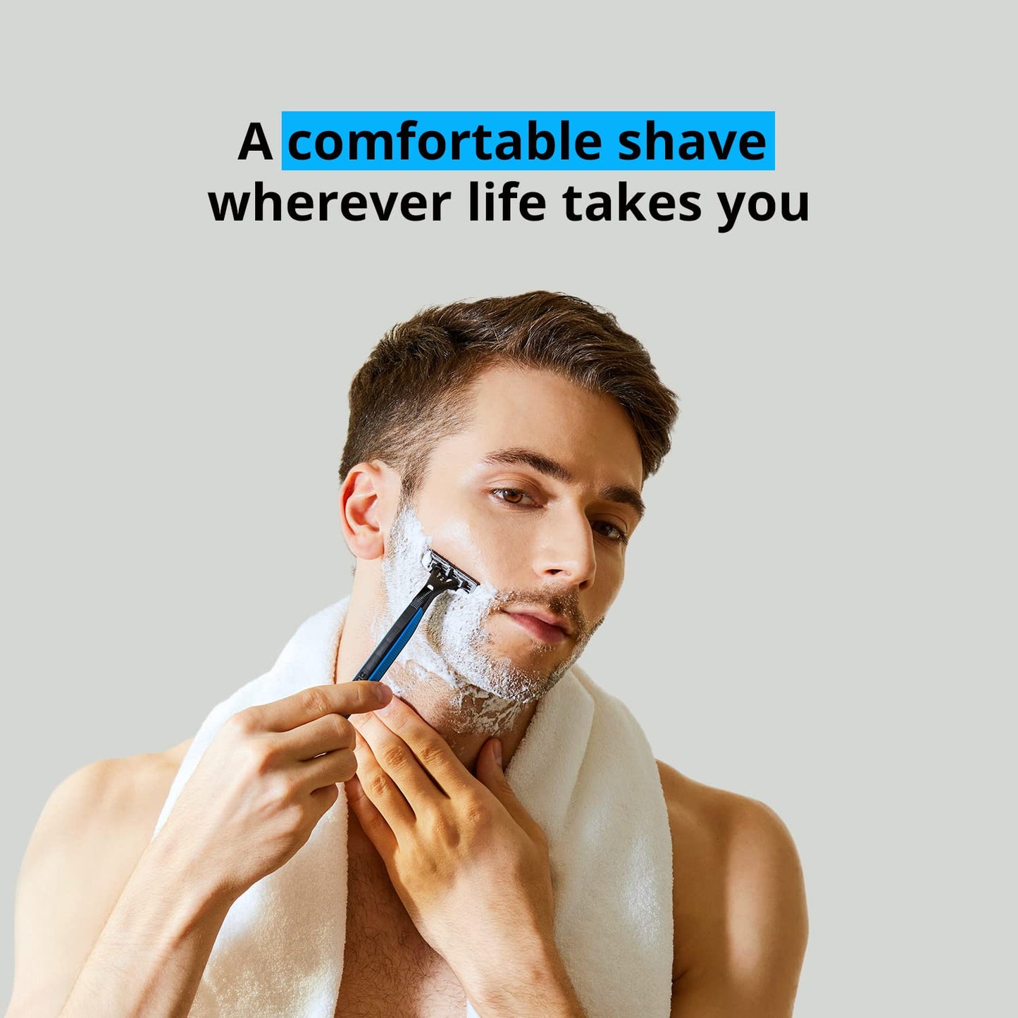 Dorco Pace 2 Plus Disposable Razors for Men (60ct), 2 Blades Shaving Razor, Pivoting Head, Open-Flow for Easy Rinsing, Lubricating Strip, Long Non-Slip Rubber Handle