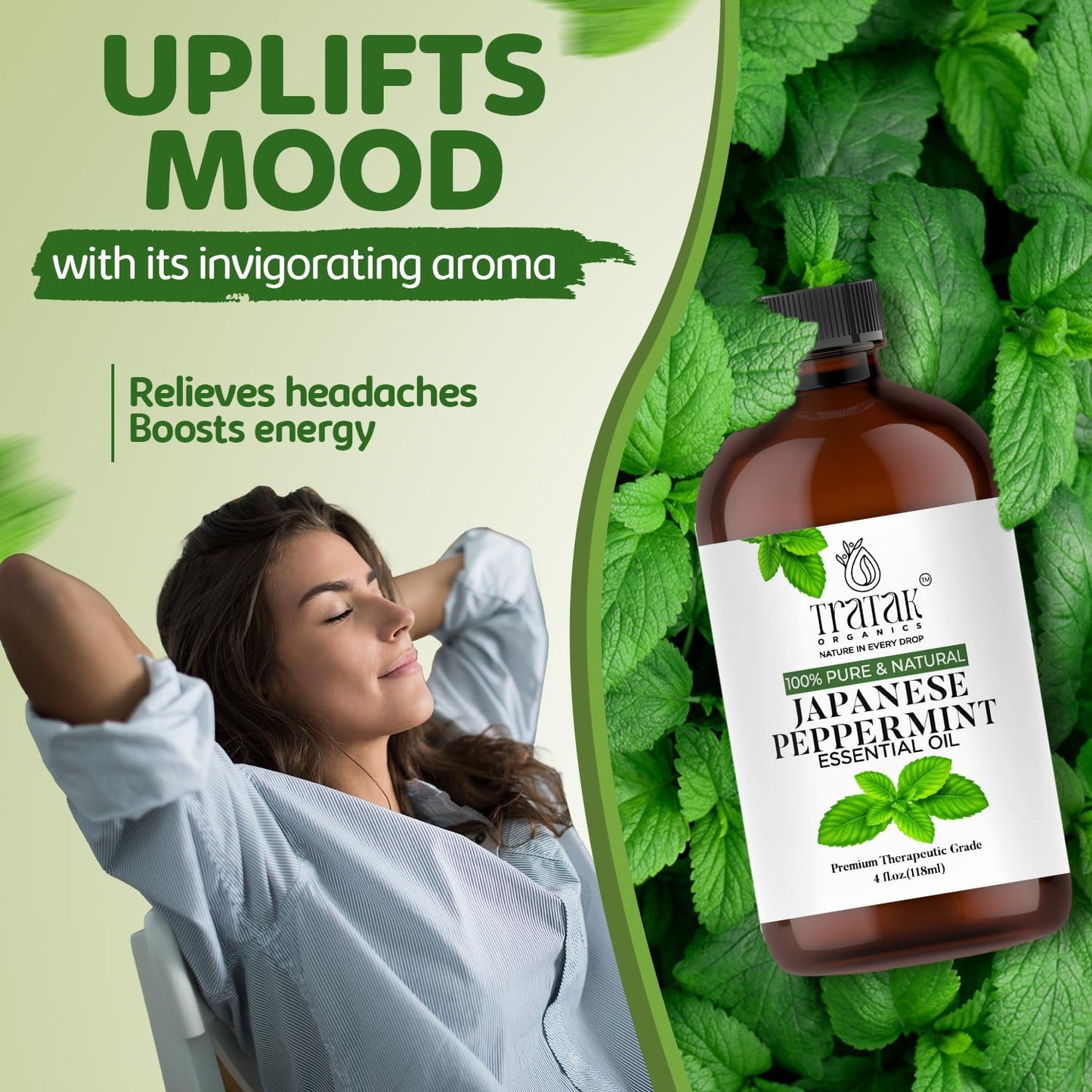 Peppermint Essential Oil - 100% Pure and Natural Oil with Premium Glass Dropper - Undiluted Essential Oil for Aromatherapy, Diffuser, Hair Care, Skin Massage and DIY's | 4 fl oz (Pack of 2)