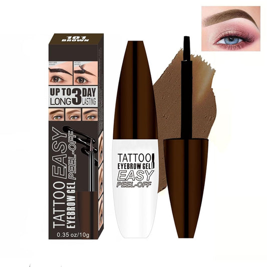 Tattoo Peel Off Eyebrow Gel Tint, Long Lasting Brow Tint, Transfer Proof and Waterproof Tint Peel Off Brow Gel, Last Up to 3 Days, For Fuller & Defined Brows Makeup, Brown