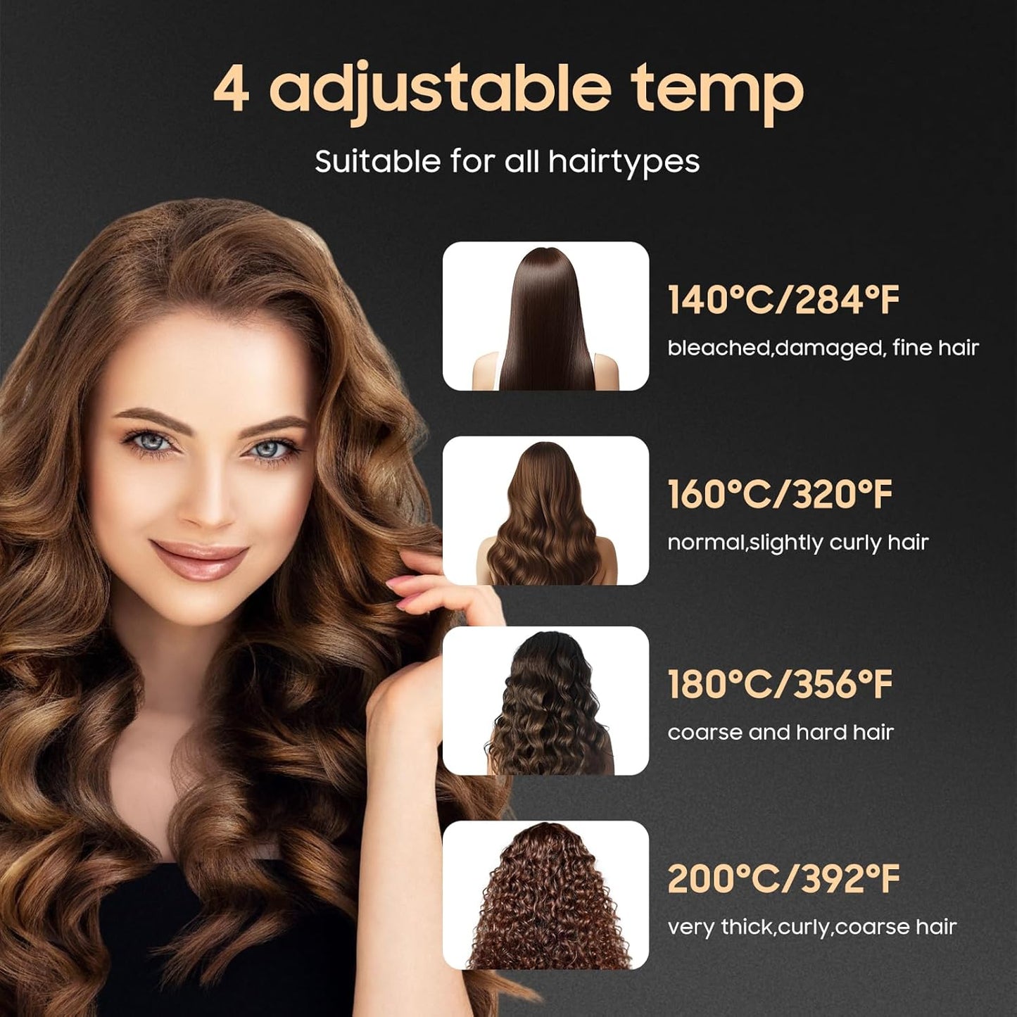 Cordless Hair Straightener and Curler 2 in 1, Titanium Flat Iron with Fast Heating, 4 Adjustable Temperature, Rechargeable Straightener for All Hair Types, Portable Styler for Travel (White)