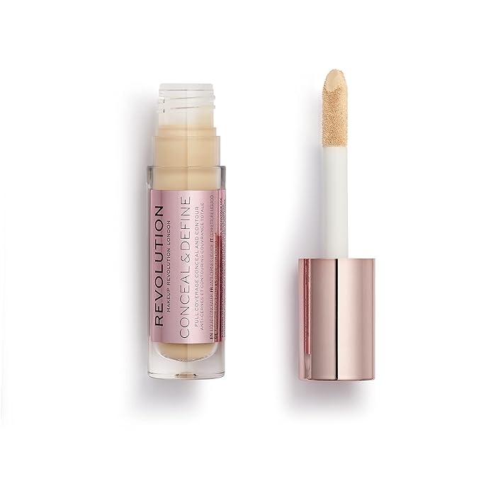 Makeup Revolution Conceal and Define Concealer, Full Coverage & Matte Finish, C5.5 for Fair/Light Skin Tones, Vegan & Cruelty-Free, 0.7 Fl Oz