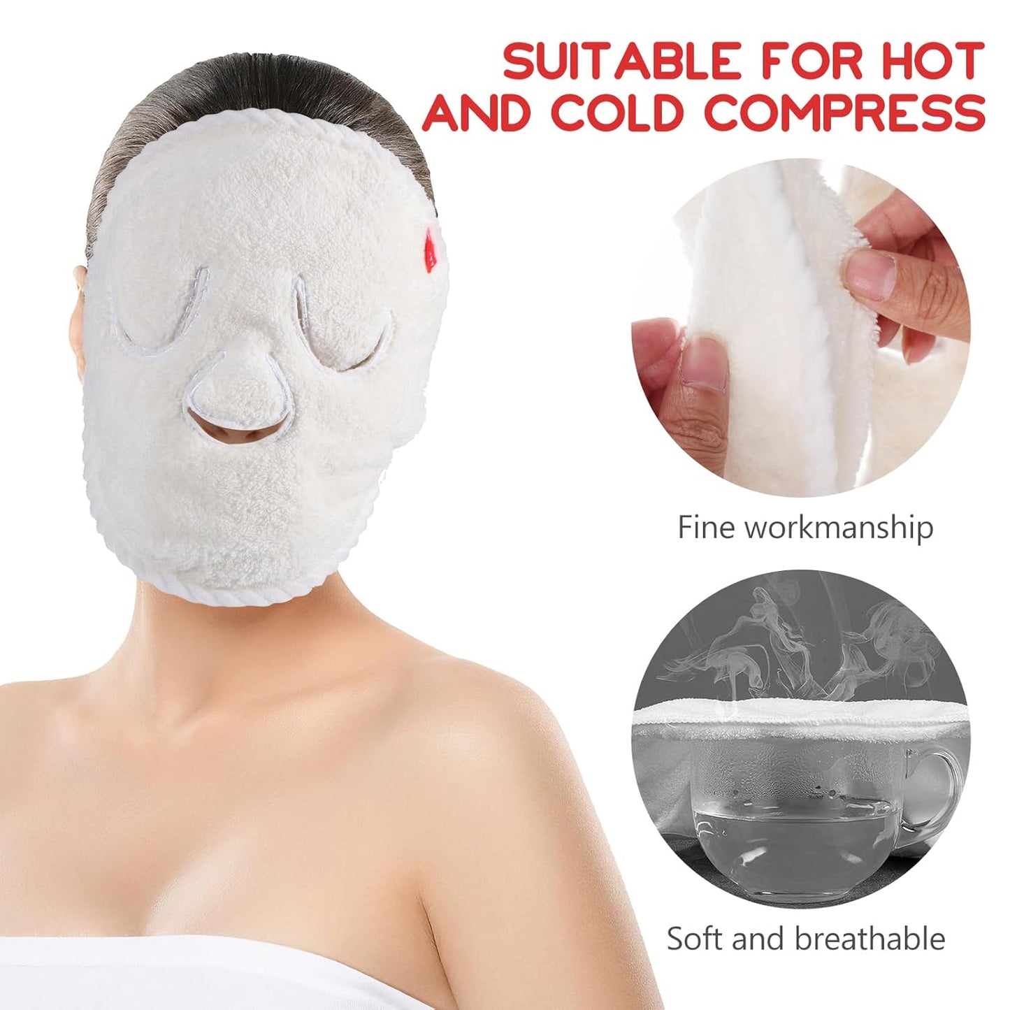 Beaupretty 2pcs Face Towel Mask Facial Steamer Towel Coral Fleece Moisturizing Warmers Hot Cold Mask Spa Skin Care Tool for Women Girls