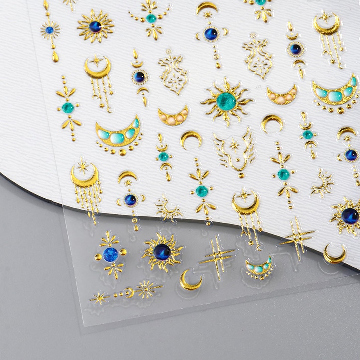 Gold Silver Star Moon Nail Art Stickers Decals Bohemia Nails Decals Self-Adhesive Nails Stickers for Nail Art