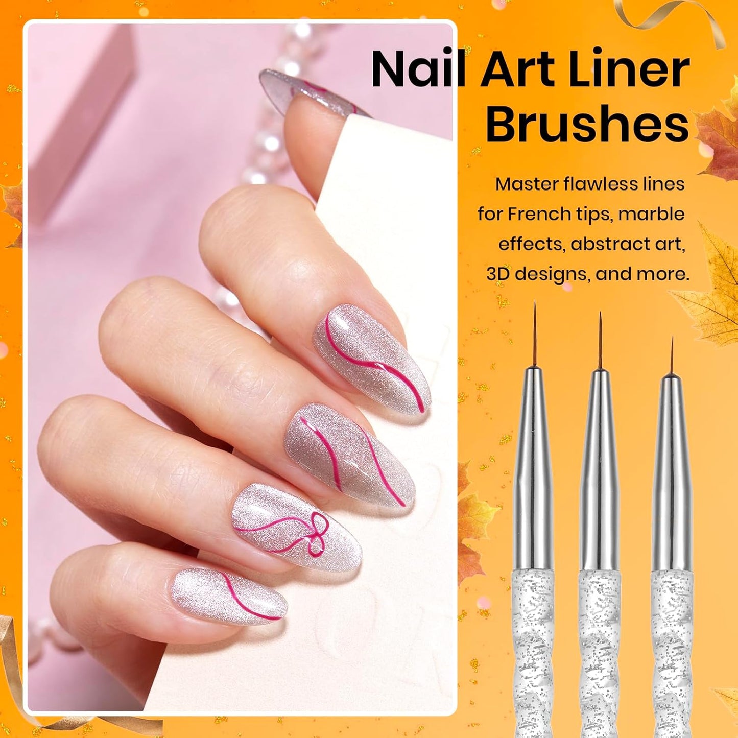 Beetles 31pcs Nail Art Brushes, Nail Art Pens, Dotting Tools, Dust Brush, Striping Liner Fingernail Drawing Pens with Palette Holder All in One for Starter Manicure Design Set