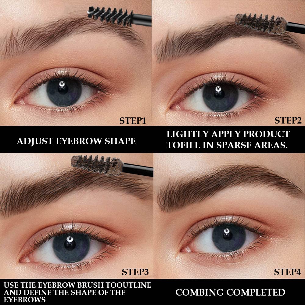 Tinted Thickening Brow Mascara,Brow Fast Sculpt,Waterproof, Transfer-proof, Brush to Fill in Eyebrows and Cover Gray Hairs - Cruelty Free - Light Medium Brown (2pcs 07 Espresso)