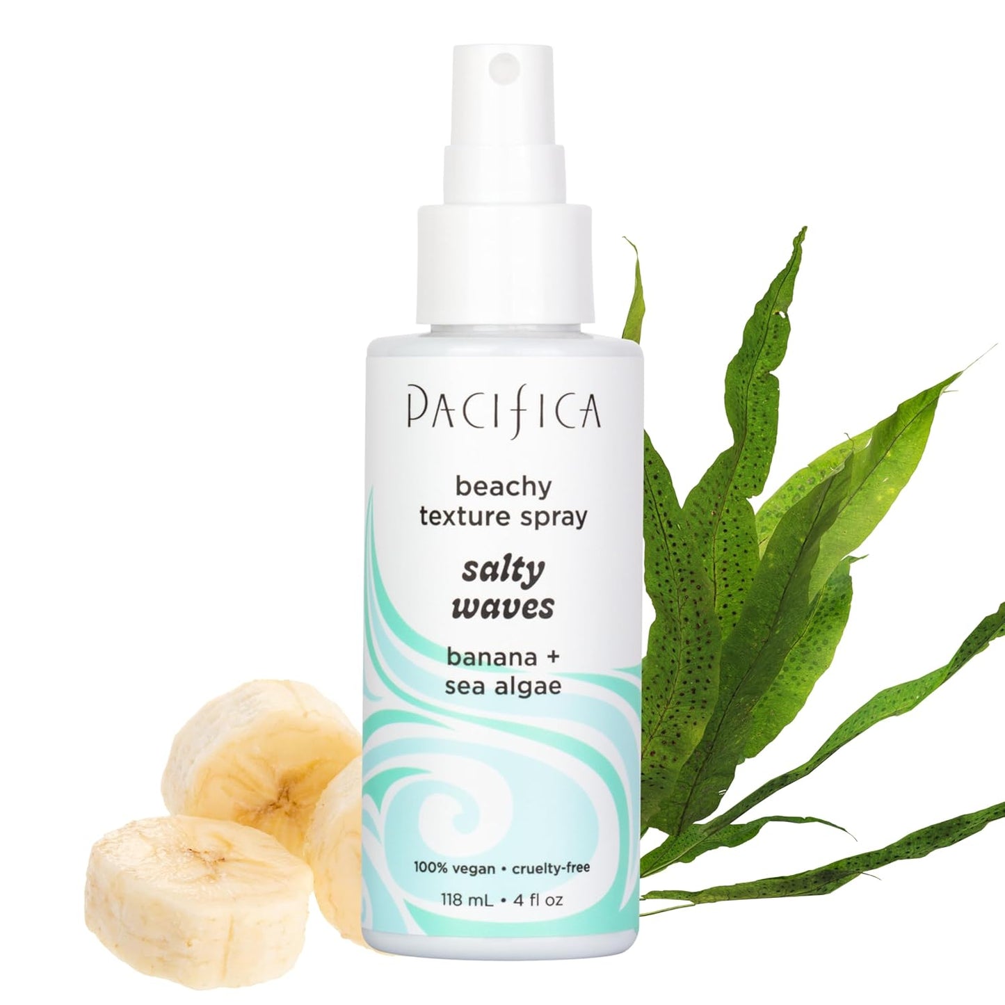 Pacifica Salty Waves Sea Salt Texturizing Spray, Coconut Scent 4oz – Beachy Waves Hair Spray for Tousled Texture & Volume, Surf Salt Spray with Coconut & Sea Algae, Lightweight, Vegan