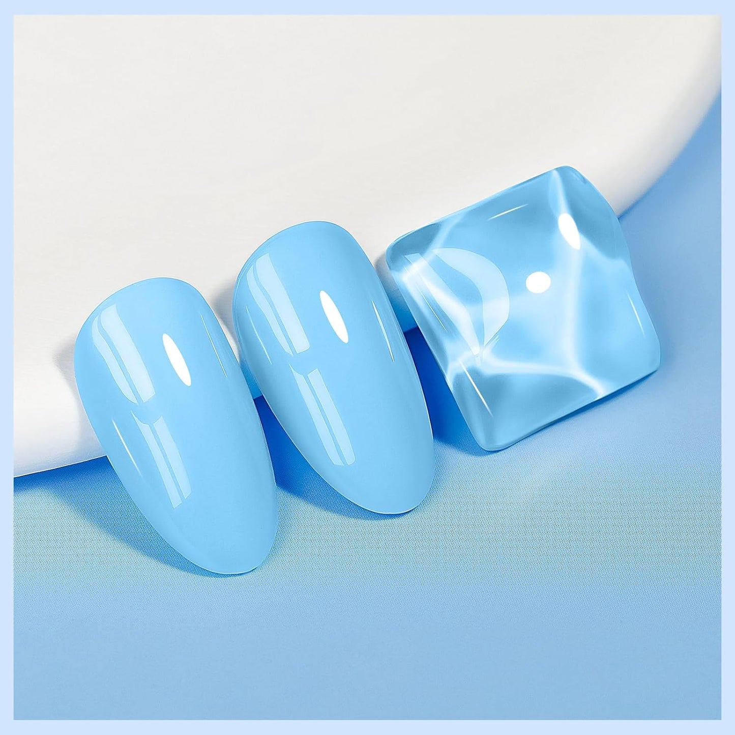 Blue Nail Polish Quick Dry Pastel Nail Lacquer Sheer Color, Light Blue Regular Fast Dry Fingernail Polish Bulk Non Gel Long-Lasting DIY Salon Gift For Women