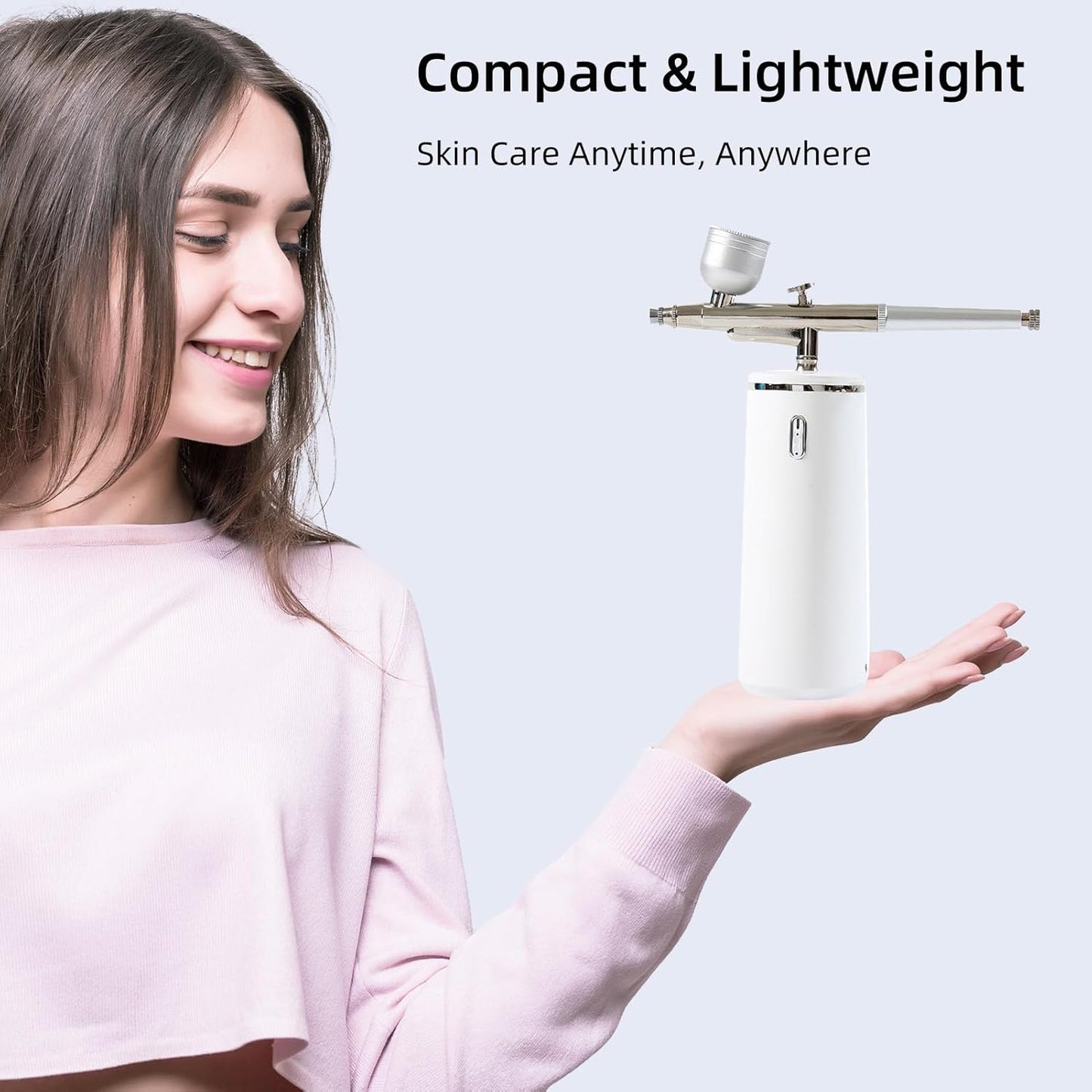 Microtree Nano Facial Steamer - Rechargeable & Portable High Pressure Face Oxygen Sprayer Machine, 0.3mm Nozzle Micro Mist Skin Hydrator, Essential Water Infusion Facial Spa Treatment, White