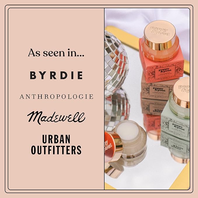 Poppy & Pout Natural Lip Scrub, Moisturizing Sugar Scrub for Dry Lips, Lip Scrubber Exfoliator with Essential Oils Smooths and Hydrates Lips, In Recyclable Glass Jars, Cruelty Free - Cinnamint