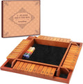 Upgraded 1-4 Players Shut The Box Dice Game, Wooden Board Table Family Game for Kids and Adults with 12 Dice, Classic Tabletop Math Game for Pub Classroom Party, Gift for Christmas Birthday