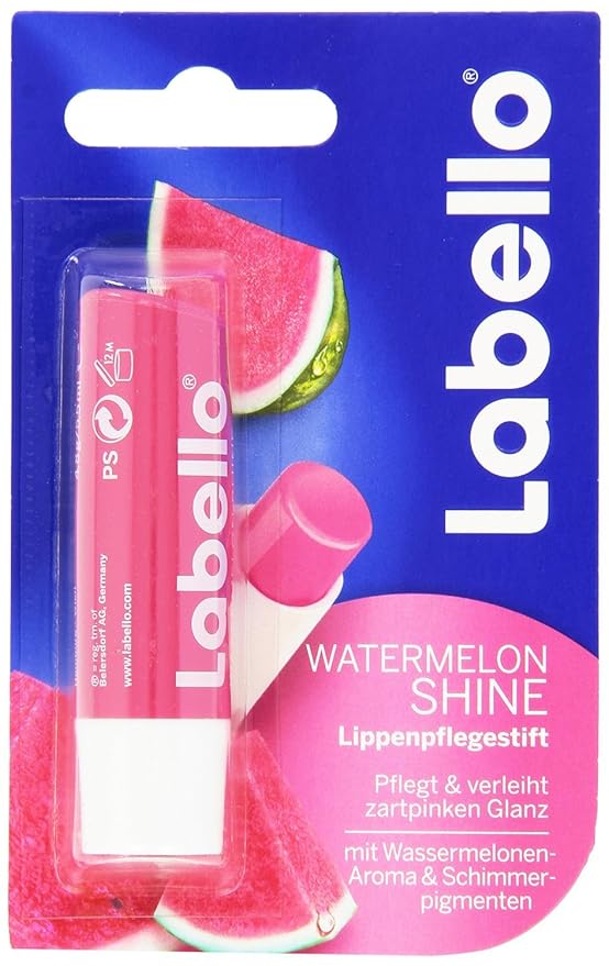 Labello Soft Rose, Labello Watermelon Shine, Labello Blackberry Shine Lip Balm Bundle