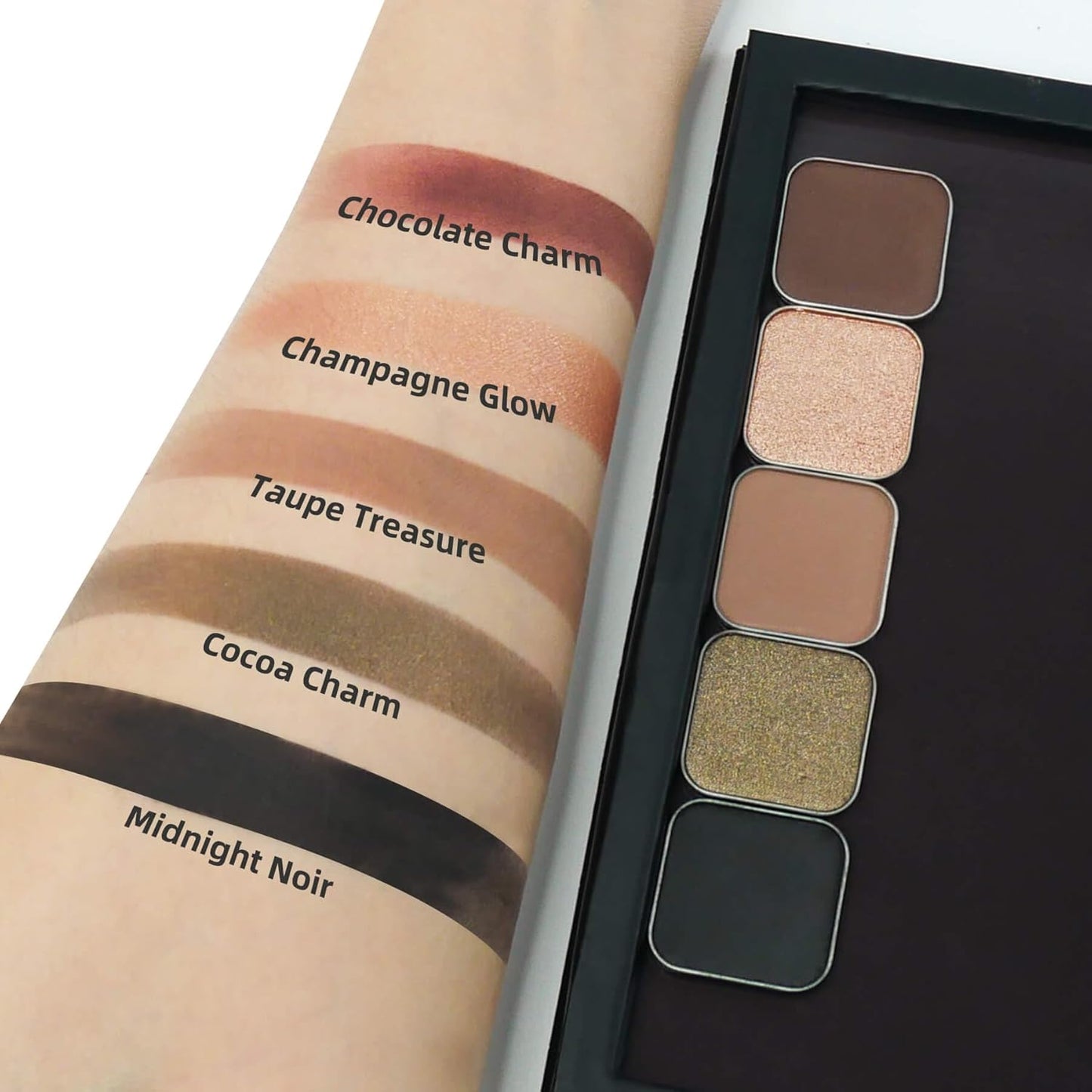 Magnetic Single Matte Eyeshadow with Metal Pan, powder eyeliner smokey eye dark shadow palette, Base Eyeshadow Powder for DIY Empty Magnetic Palette (Chocolate Charm)