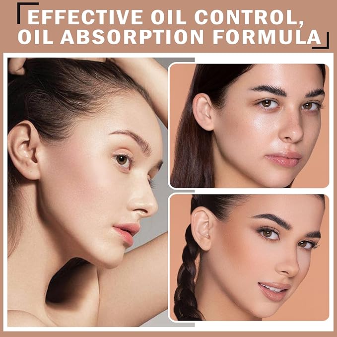 Mineral Sunscreen Setting Powder Mineral Brush Powder SPF 35 PA+++ Oil Control Matte Effect Lightweight Breathable Translucent Powder Setting Powder Sunscreen Makeup for Face with Brush-01 Translucent