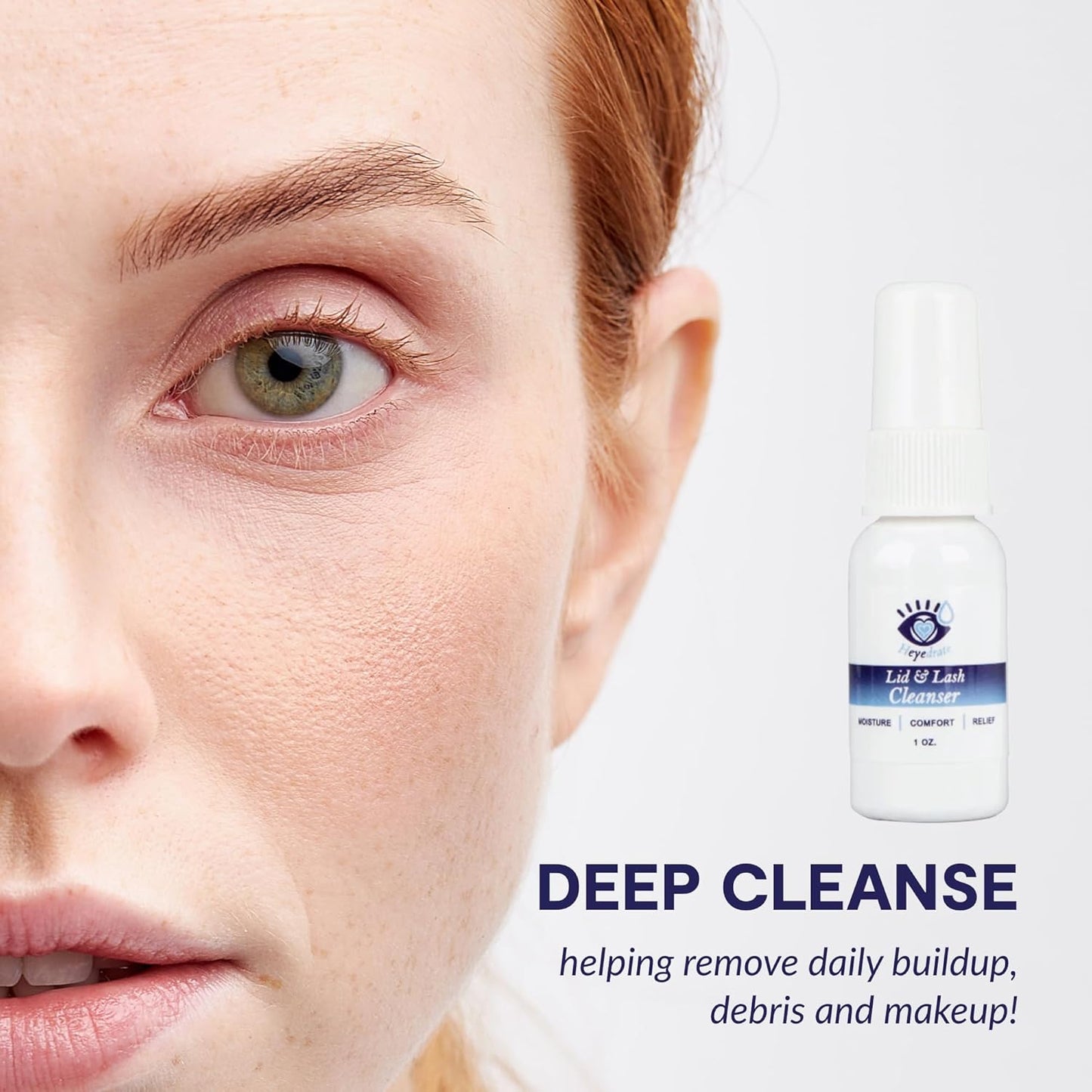 Lid and Lash Cleanser – 1oz Bottle – Pure Hypochlorous Acid Spray for Soothing Dry Eye Irritation – Daily Eyelid & Lash Cleanser