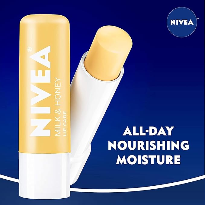 NIVEA A Kiss of Milk & Honey Natural Defense & Soothing Lip Care 0.17 oz (Pack of 7)