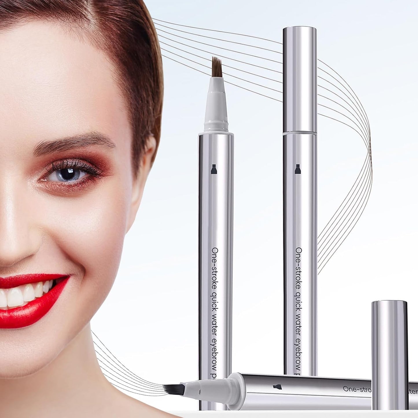 Eyebrow Pencils for Women,2 Pack Eye Brow Tinting Kit,Eye Makeup Waterproof Microblading Eyebrow Pencil,Filling Brows with Angled Eyebrow Brush Magic Pencil (Black/Brown)