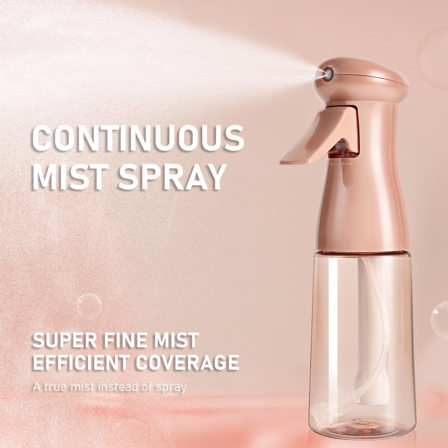 Spray Bottle For Hair, Continuous Mister Empty Spray Bottles, Ultra Fine Mist Water Sprayer for Hairstyling, Cleaning, Plants, Barbers, Salons, Essential Oil Scents - 2 Pack 6.8 OZ, White & Terracotta