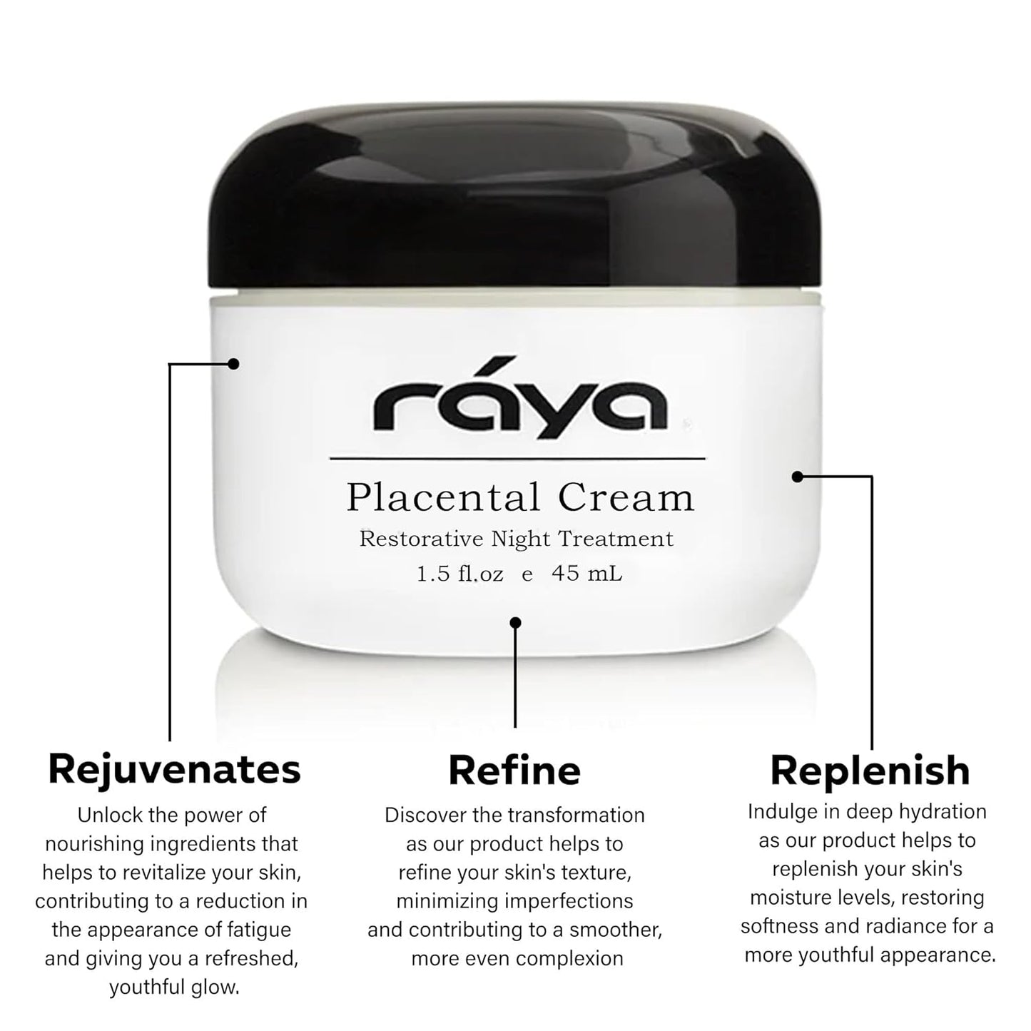 Raya SPA Placental Cream | Restorative Night Cream | Intensive Anti-Aging & Firming Face Moisturizer | Wrinkle Repair Facial Creme for Renewed Tone & Beauty Sleep - Skin Care Essentials