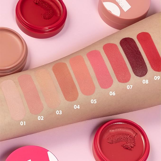 MAEPEOR Cream Blush 9 Color Smooth High-Pigmented Buildable Face Blush Long-Lasting Natural Look Face Blush for Cheeks (Color 02)