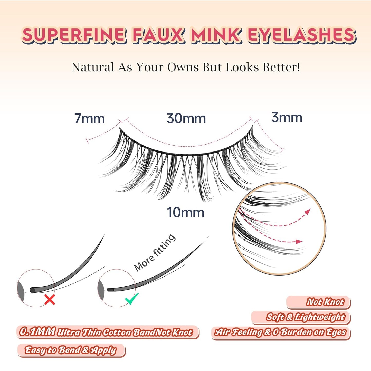 Manga Lashes Natural False Eyelashes 10MM Short Anime Lashes Thin Band Korean Lashes 3D Volume Strip Lashes Wispy Manhua Eyelashes 7 Pair Asian Lashes Siligli