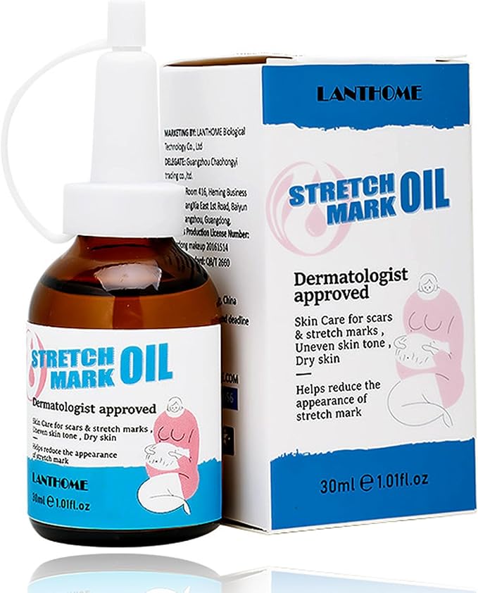 Stretch Mark Pregnancy Massage Oil, Stretch Mark Oil, Skincare Oil for Improve Stretchmarks, Pregnancy Skin Care Fade Stretch Marks, Body Moisturizer for Dry Skin, First Time Mom Gift 30 ml