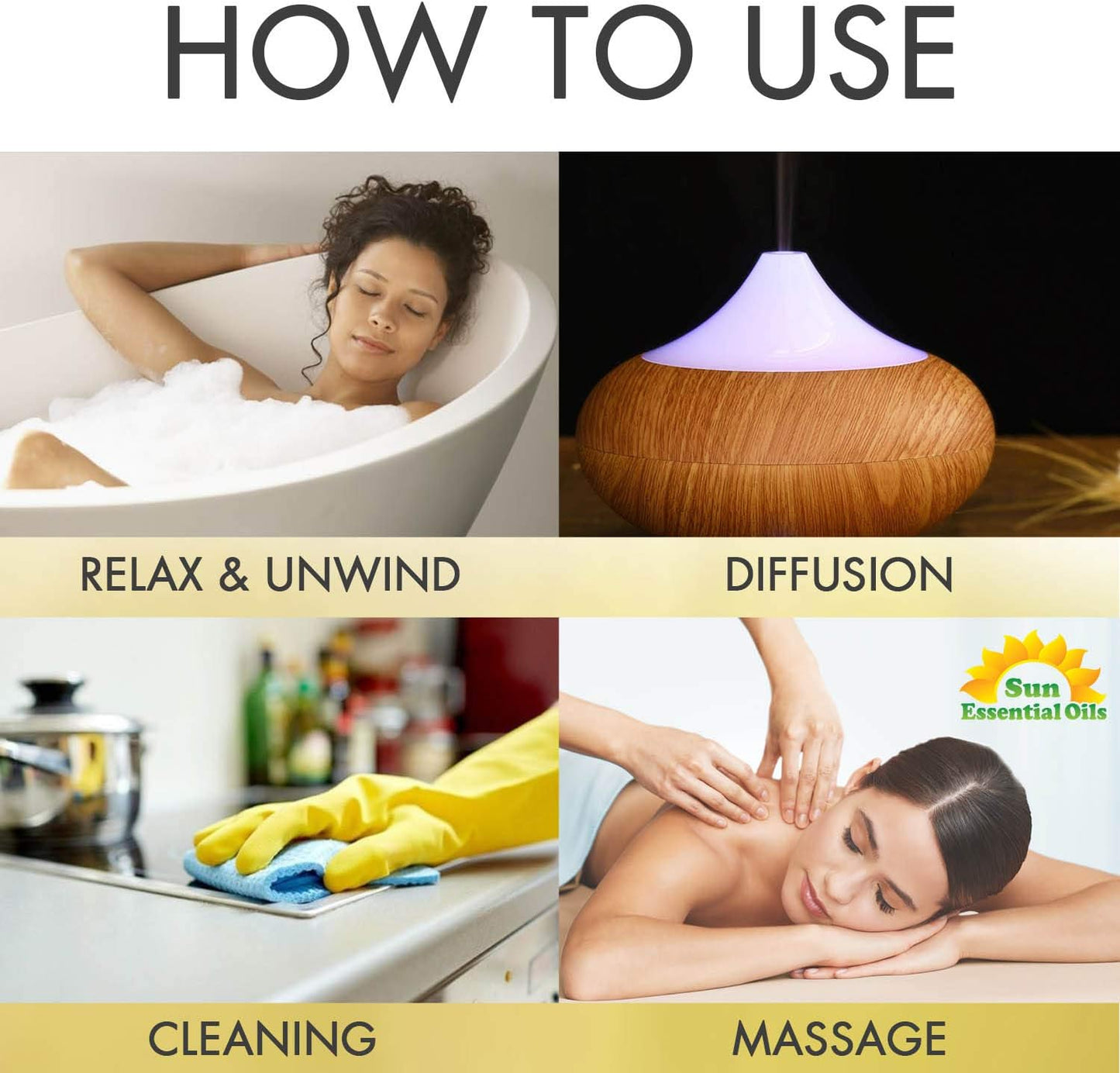 Sun Essential Oils Bay Essential Oil 16oz for Aromatherapy, Diffuser, Muscle Ease, Hair Care