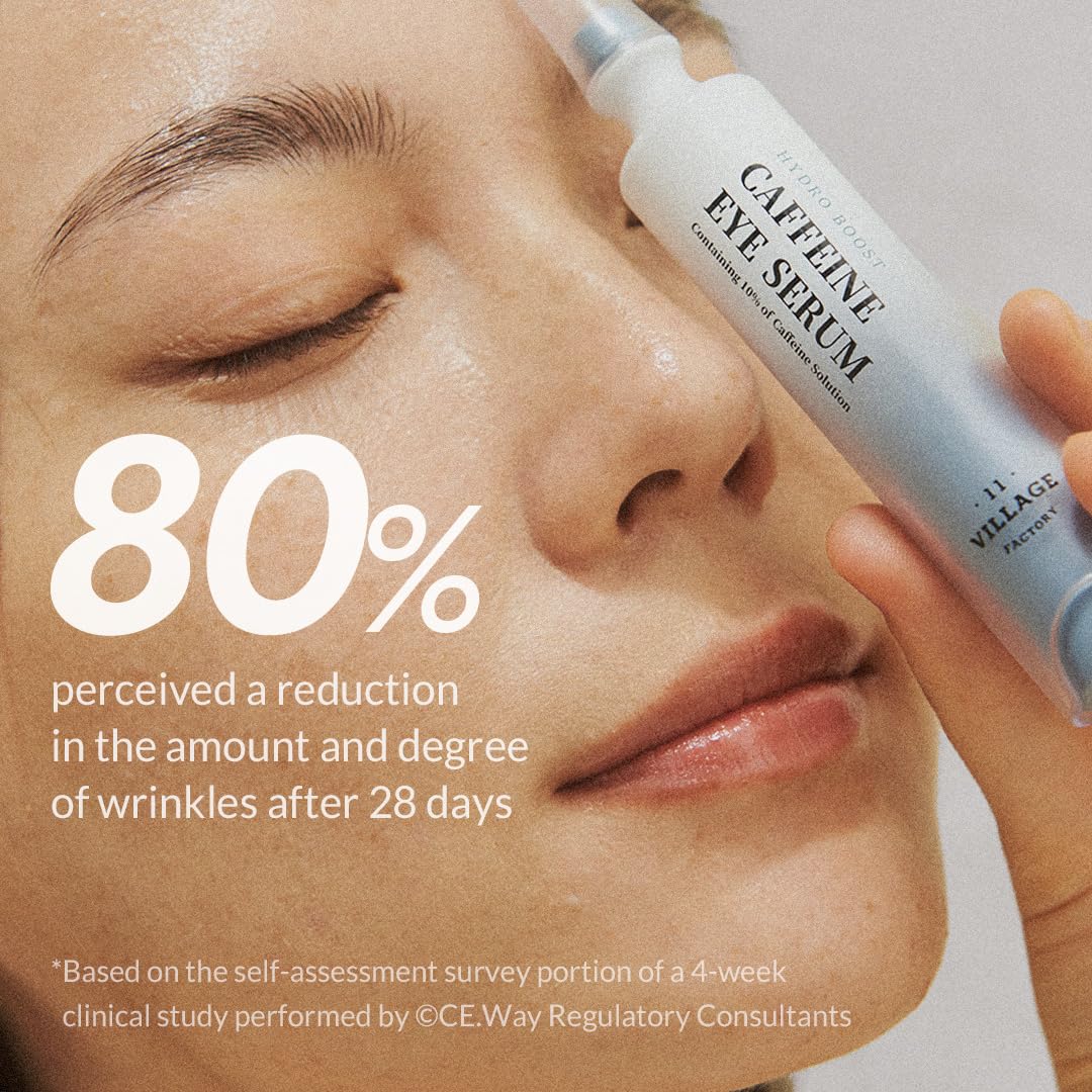 Hydro Boost Caffeine Eye Serum (0.33 fl.oz./10ml) With 10% Caffeine Solution Niacinamide & Hexapeptide-8 Depuff Elasticity Dark Circle Treatment