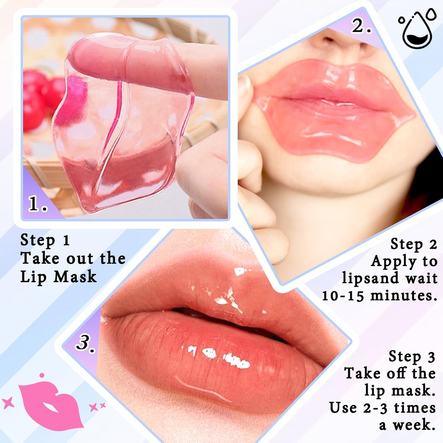 30PCS Moisturizing Lip Masks Set, Overnight Bulk Lip Patches, Long-lasting Hydrating Sleeping Lip Plumping Masks for Women 06