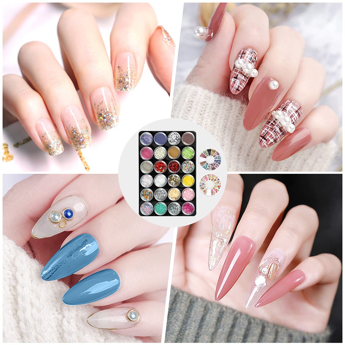 Gel Nail Polish Kit for Women with 6 Colors Extension Poly Nail Gel set, 48W UV Lamp, 12pcs nail polish set with Base Coat and Top coat,Professional Manicure Tool for Home DIY Salon