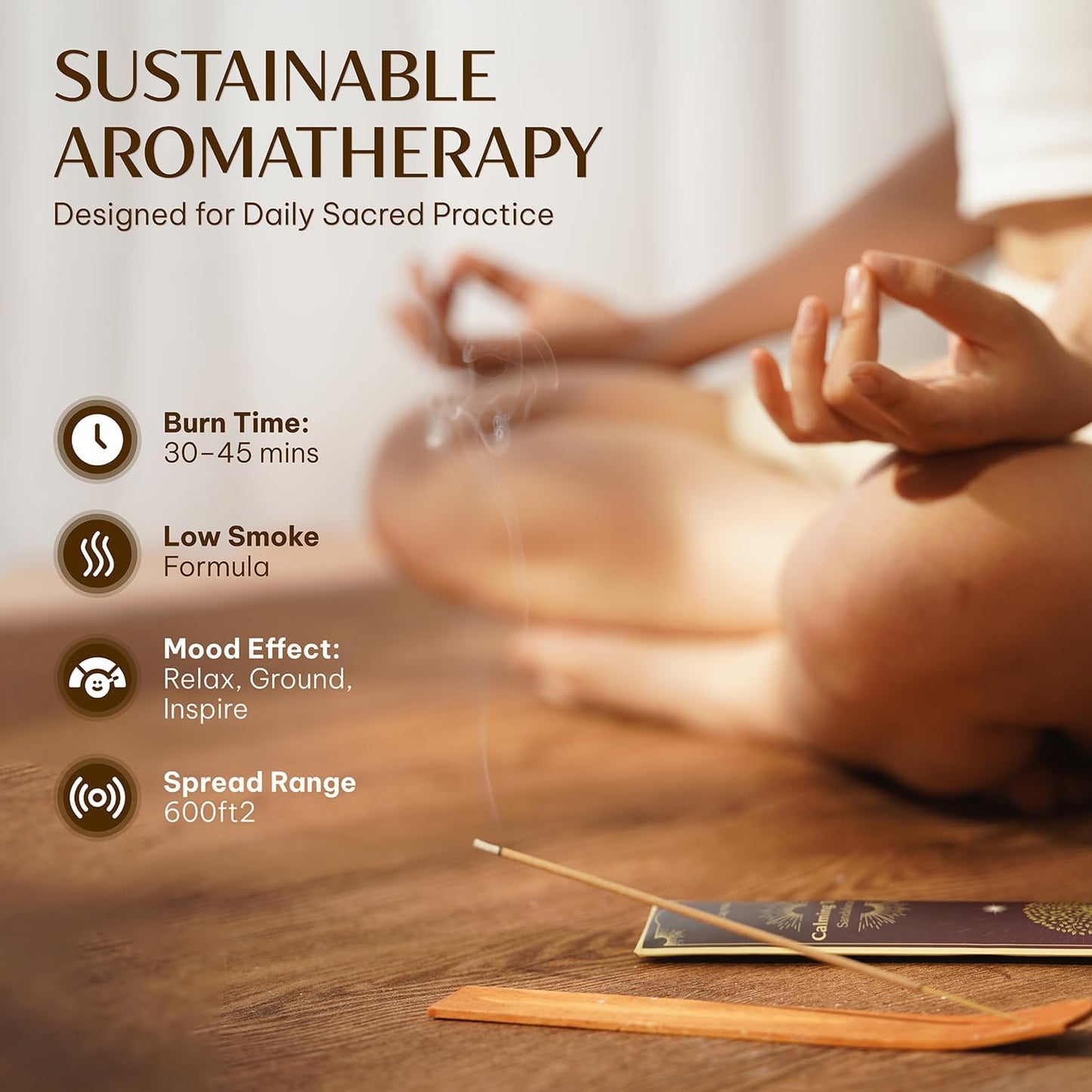 Mystical Guide Incense Sticks Variety Pack of 6 (120 Insence-Sticks) with Holder: Patchouli, Lavender, Sandalwood, Cinnamon, Lemongrass, Sage Inscents-Stick, Organic Incense Stick Non Toxic