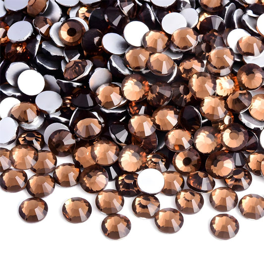 Flatback Rhinestones Round Gems for Nails Art and Crafts 4000Pcs SS6 2mm Glitter Crystals Stone DIY Bags Clothes Shoes (Dark Coffee)