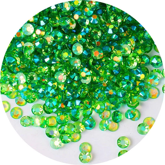 720 Pcs SS30 6mm AB Flatback Rhinestones for Nails Art Crafts Transparent Glitter Round Gems Crystals DIY Clothes Shoes(Clear Green AB)