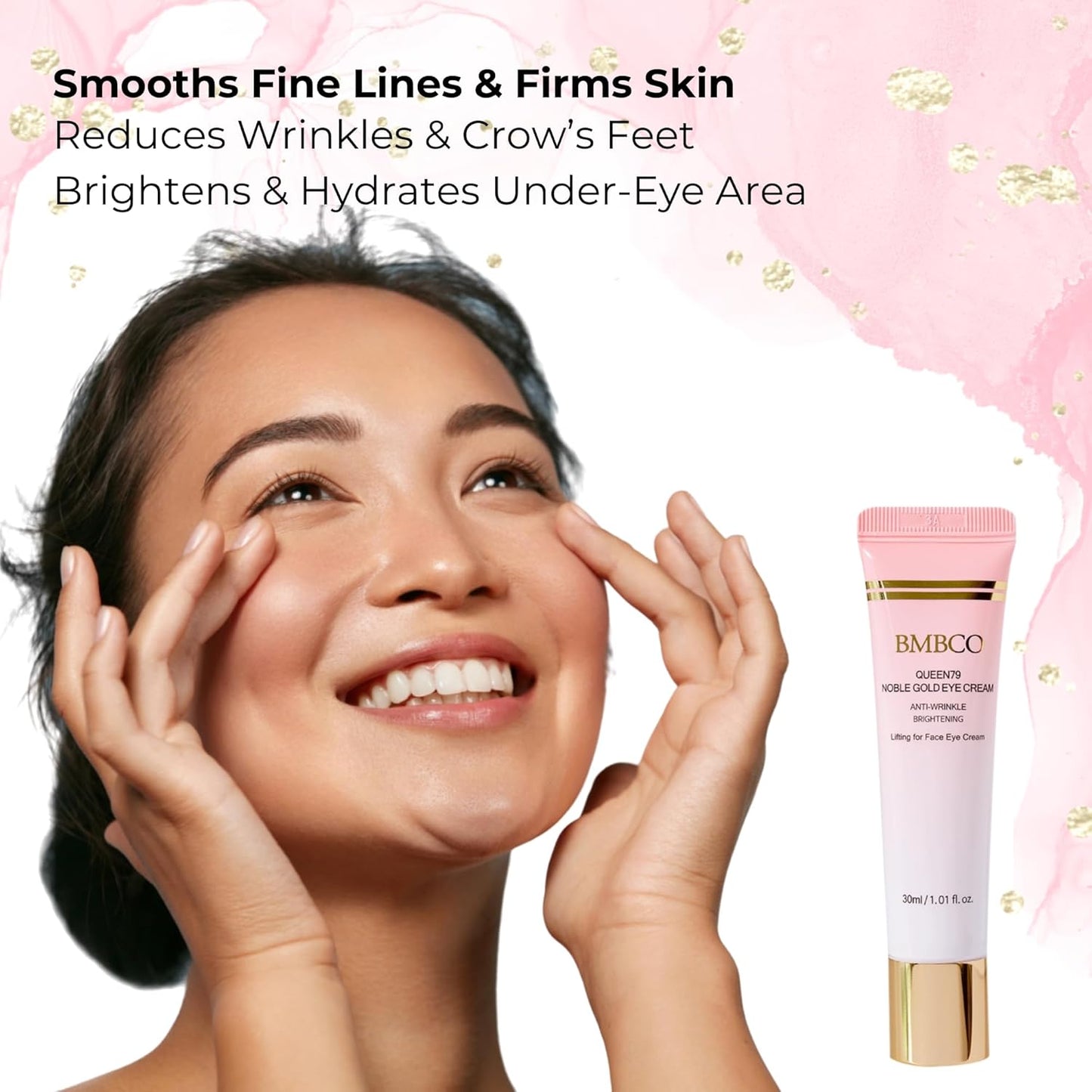 BMBCO 24K Gold Eye Cream – Dark Circle & Wrinkle Treatment, Hydrating & Brightening Under Eye Care, Anti-Aging & Firming for Fine Lines, Korean Skincare for Women & Men