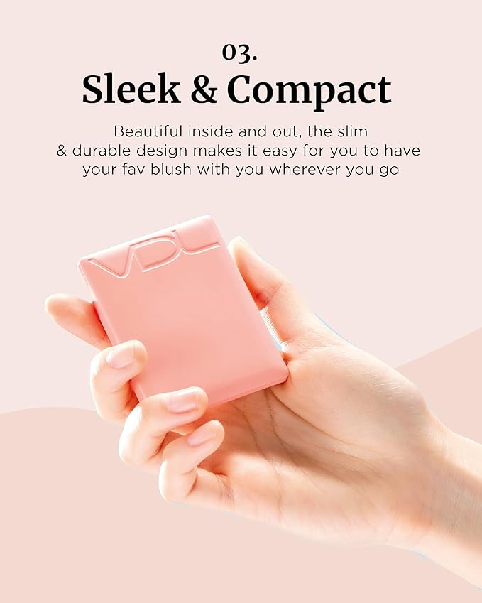VDL Cheekstain Pastel Blush for Cheeks (Hey, Gorgeous, 0.2oz) - Lightweight, Velvet Powder Formula - Seamless, Long-Lasting, Natural-Looking Glow | Korean Makeup