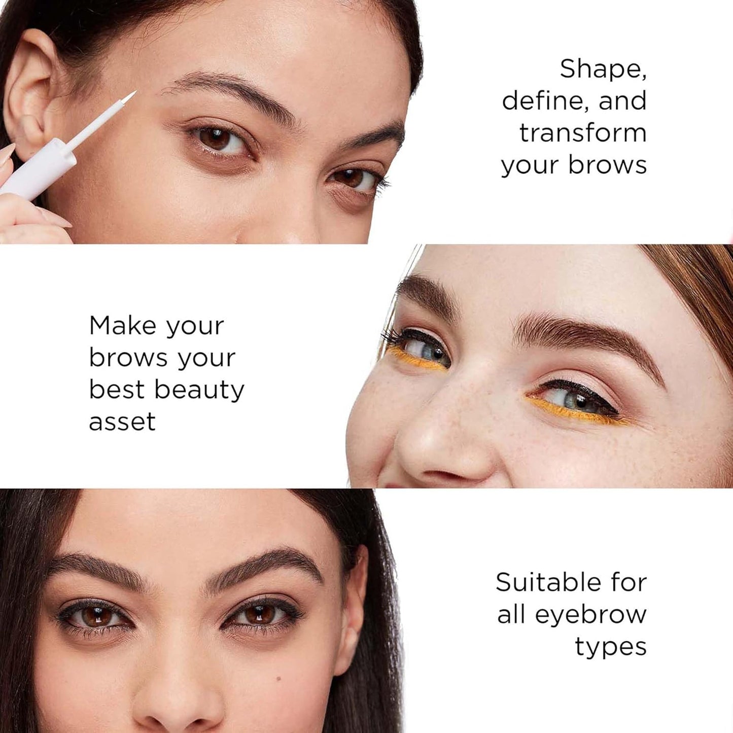 Arches and Halos Angled Bristle Tip Waterproof Brow Pen - Water Based and Smudge Proof Eyebrow Pencil - Extended Wear - Dark Brown - 0.051 oz