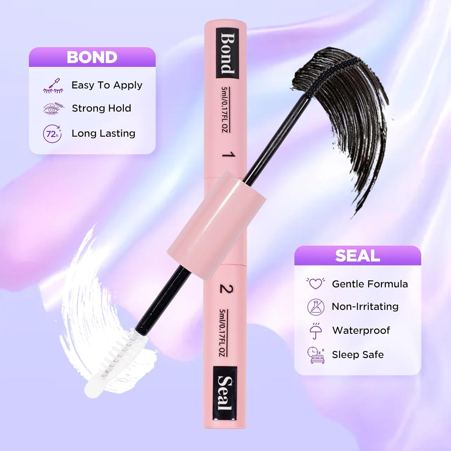 Lash Extension Kit DIY Lash Clusters Kit Eyelash Extensions Individual Lashes Extensions with (Bond,Seal,Tweezers,140Pcs,TwinRoses,0.07D,8-16mm)