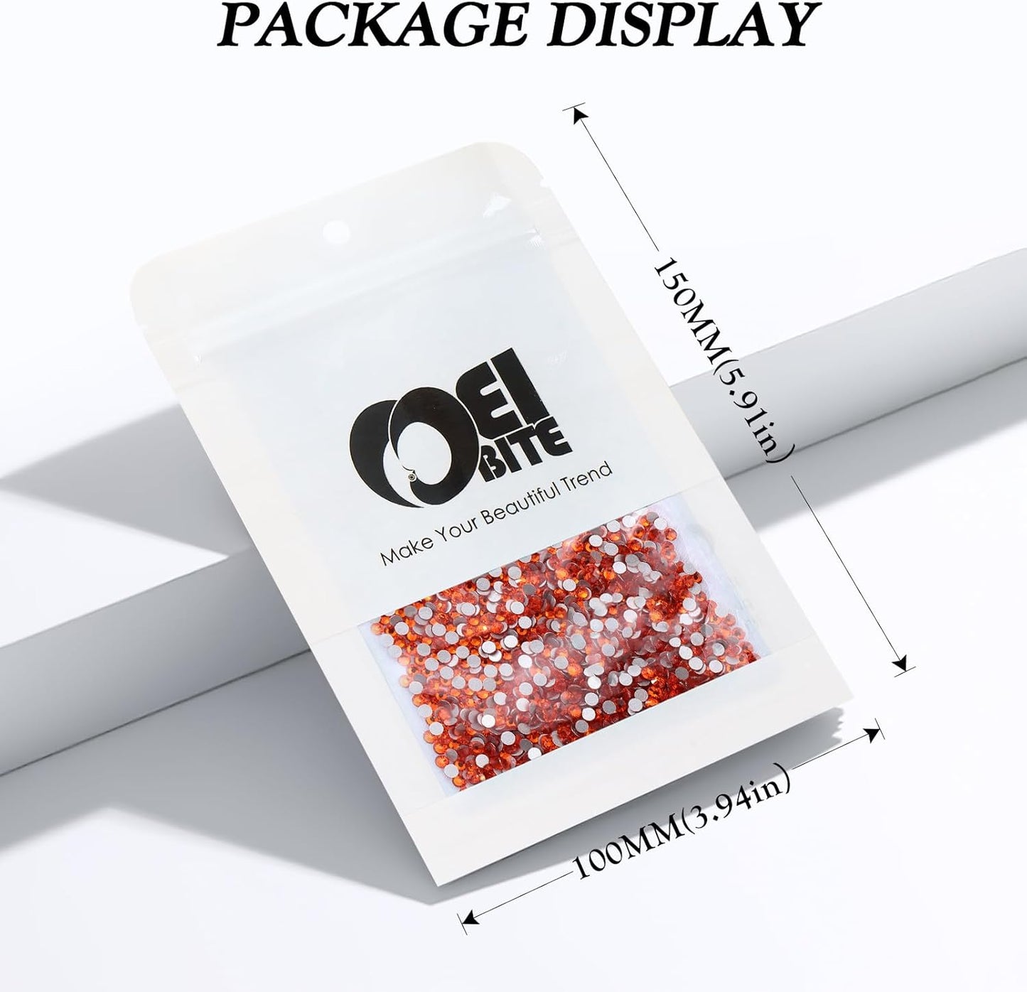 Hyacinth Flatback Rhinestones, Glass Rhinestones for Nail Art and Craft, Glue Fix, Loose Crystal Gemstones(Orange, SS4, 2880pcs, 1.5-1.7mm)