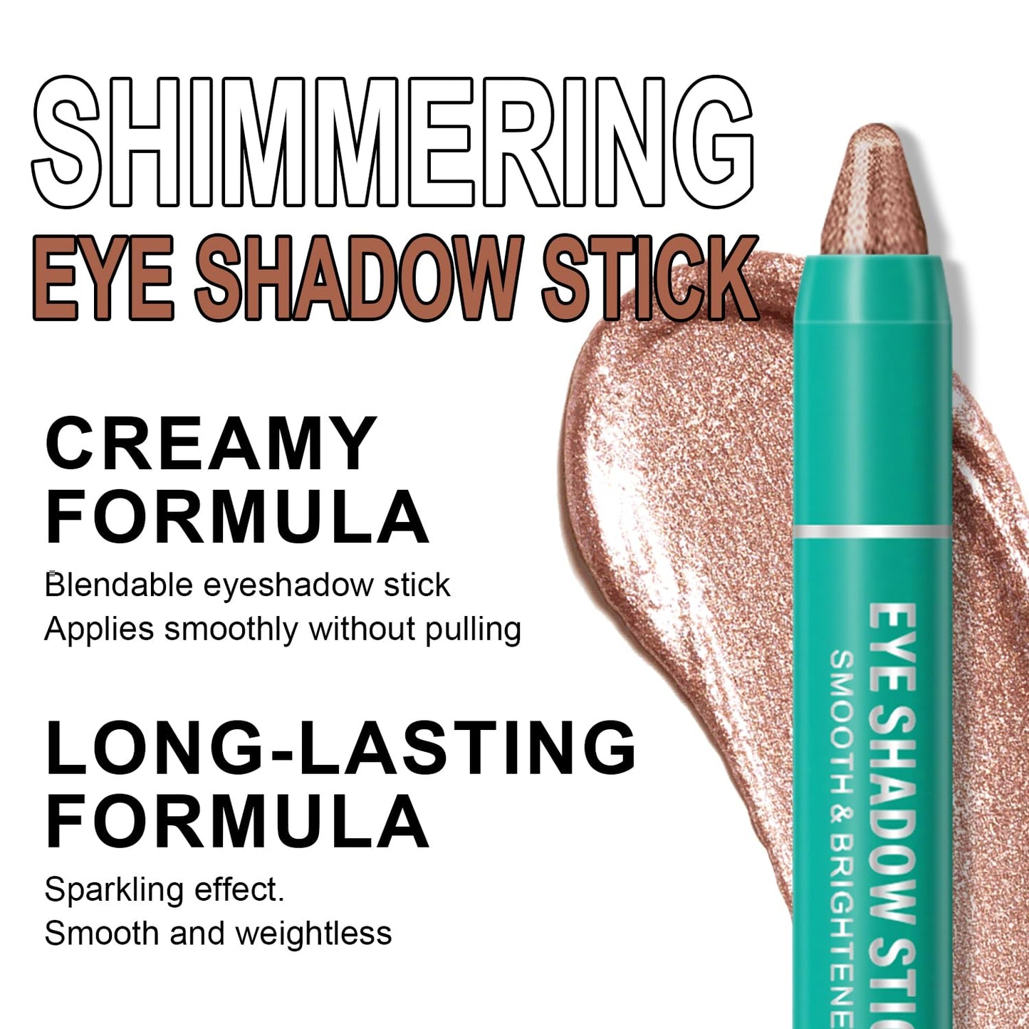 8Pcs Eyeshadow Stick, Eye Brightener Stick, Shimmer Creamy Eye Shadow Makeup, Waterproof Long Lasting Glitter Highlighter Eye Liner Pencil (SET A)